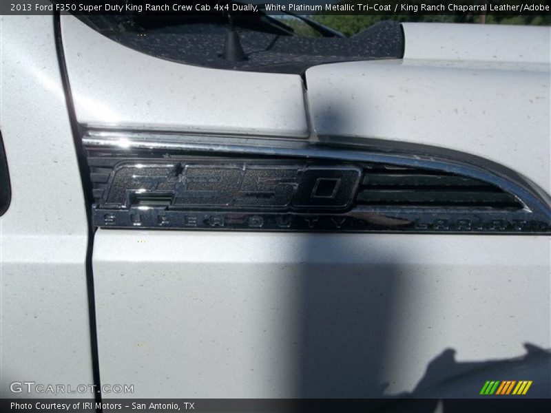 White Platinum Metallic Tri-Coat / King Ranch Chaparral Leather/Adobe Trim 2013 Ford F350 Super Duty King Ranch Crew Cab 4x4 Dually