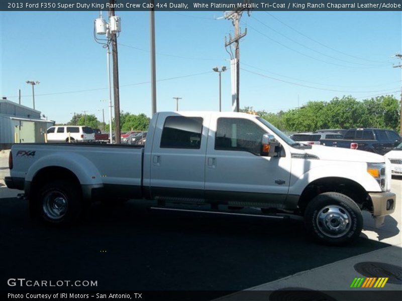 White Platinum Metallic Tri-Coat / King Ranch Chaparral Leather/Adobe Trim 2013 Ford F350 Super Duty King Ranch Crew Cab 4x4 Dually