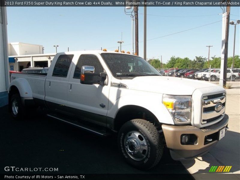 White Platinum Metallic Tri-Coat / King Ranch Chaparral Leather/Adobe Trim 2013 Ford F350 Super Duty King Ranch Crew Cab 4x4 Dually