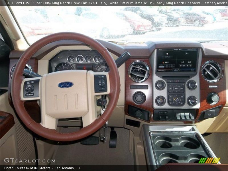 White Platinum Metallic Tri-Coat / King Ranch Chaparral Leather/Adobe Trim 2013 Ford F350 Super Duty King Ranch Crew Cab 4x4 Dually