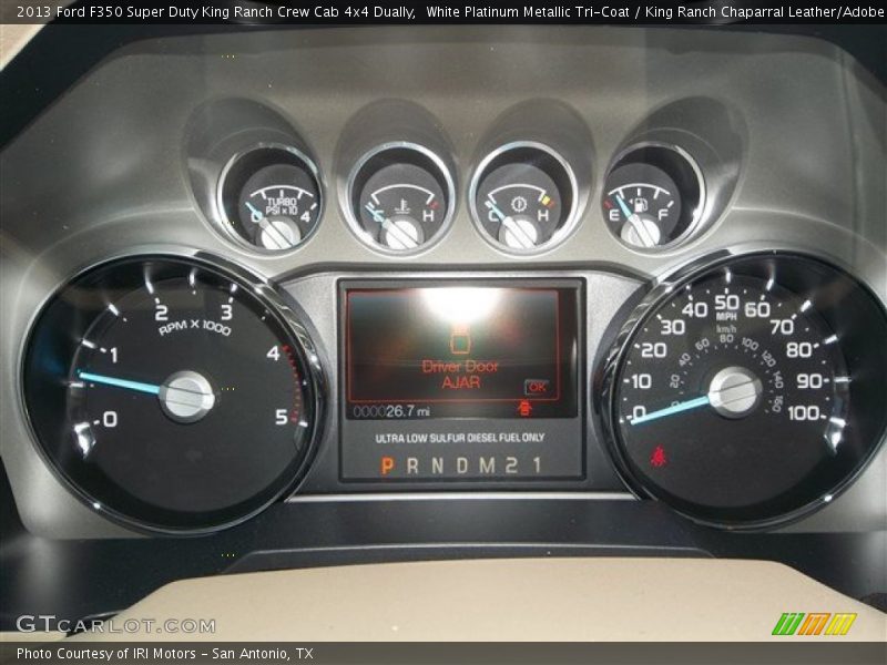 White Platinum Metallic Tri-Coat / King Ranch Chaparral Leather/Adobe Trim 2013 Ford F350 Super Duty King Ranch Crew Cab 4x4 Dually