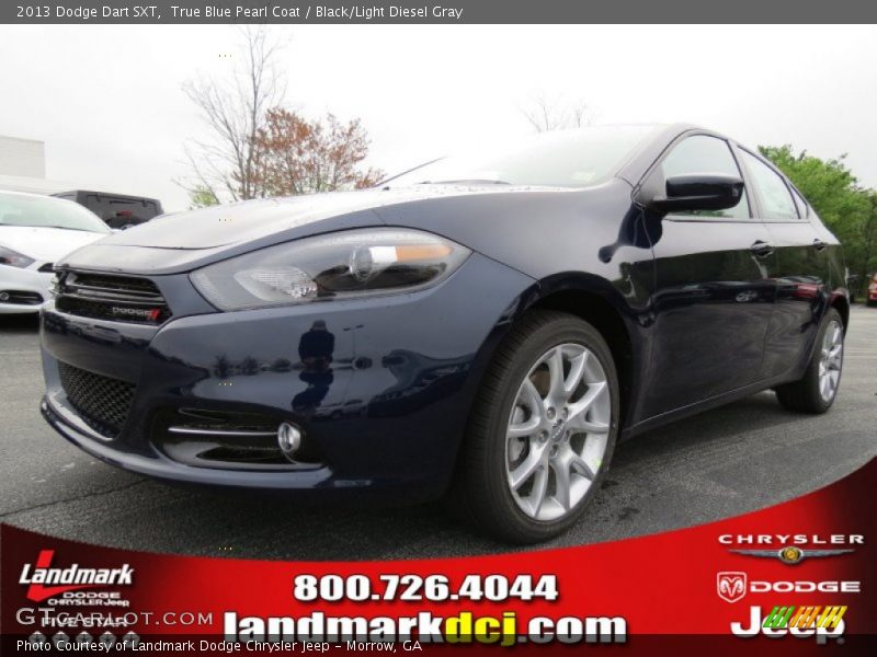 True Blue Pearl Coat / Black/Light Diesel Gray 2013 Dodge Dart SXT