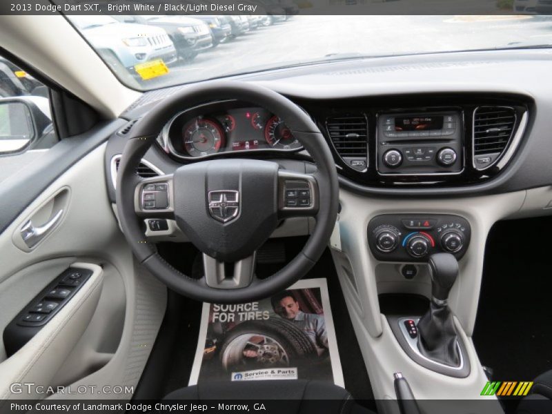 Bright White / Black/Light Diesel Gray 2013 Dodge Dart SXT