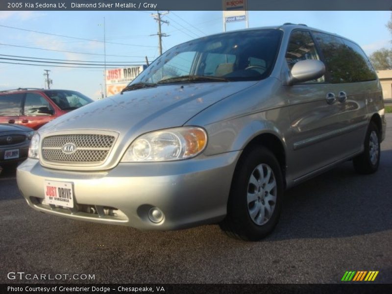 Diamond Silver Metallic / Gray 2005 Kia Sedona LX