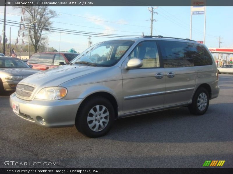 Diamond Silver Metallic / Gray 2005 Kia Sedona LX