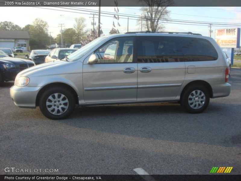 Diamond Silver Metallic / Gray 2005 Kia Sedona LX