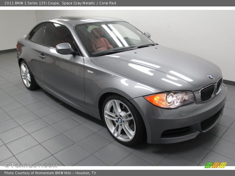 Space Gray Metallic / Coral Red 2011 BMW 1 Series 135i Coupe