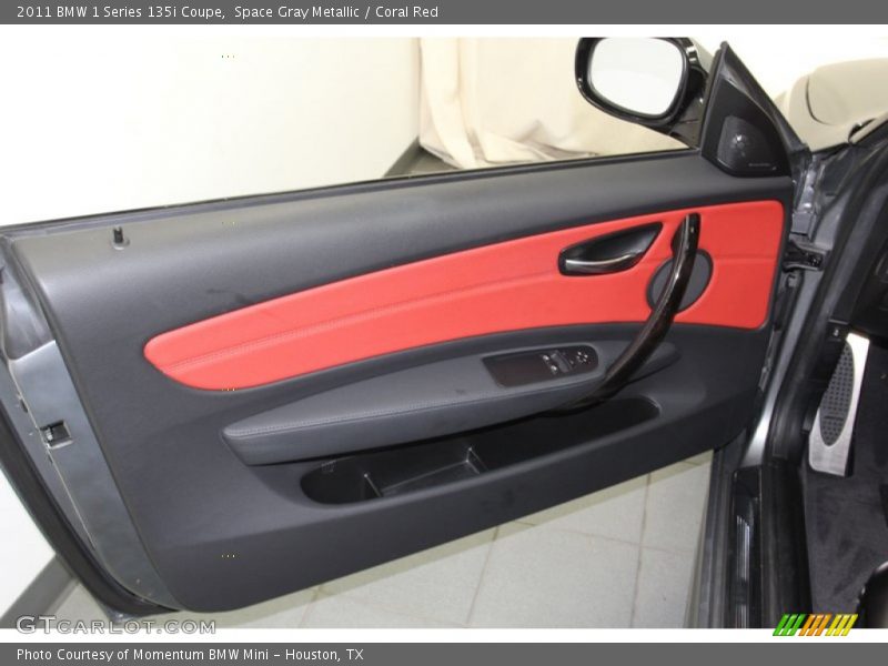 Space Gray Metallic / Coral Red 2011 BMW 1 Series 135i Coupe