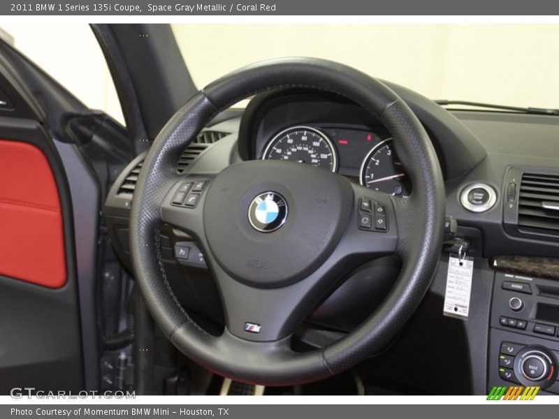 Space Gray Metallic / Coral Red 2011 BMW 1 Series 135i Coupe