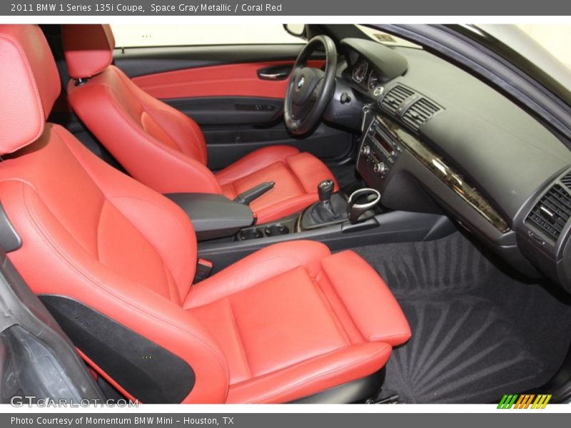 Space Gray Metallic / Coral Red 2011 BMW 1 Series 135i Coupe