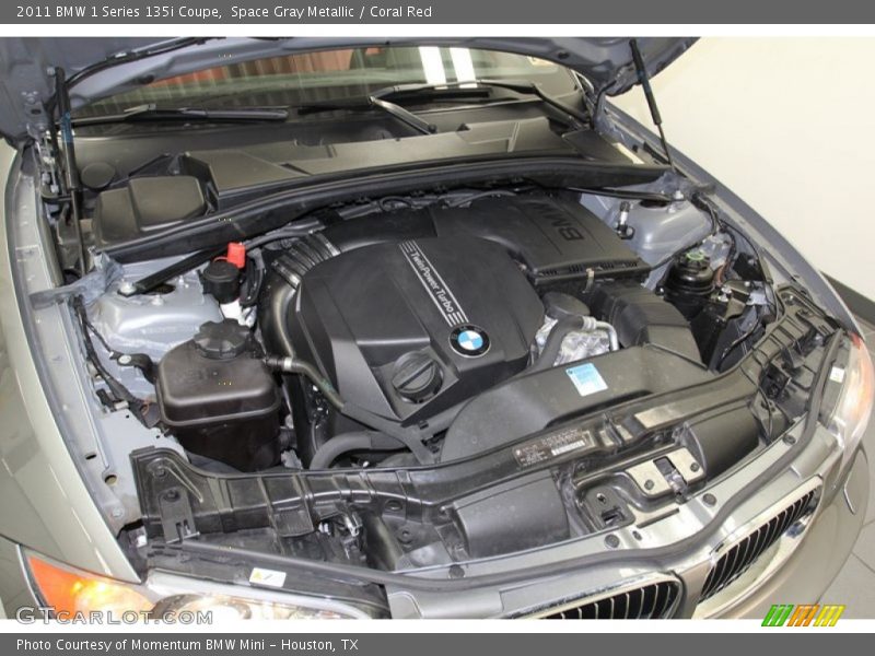 Space Gray Metallic / Coral Red 2011 BMW 1 Series 135i Coupe