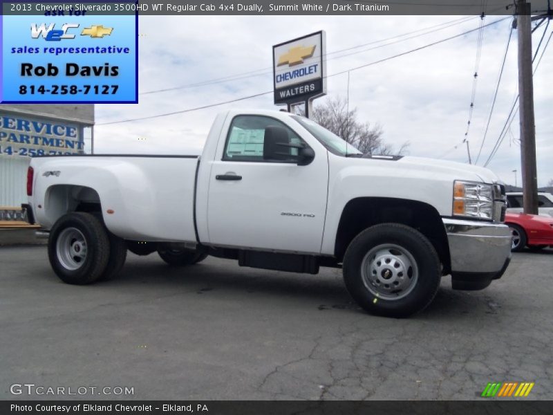 Summit White / Dark Titanium 2013 Chevrolet Silverado 3500HD WT Regular Cab 4x4 Dually