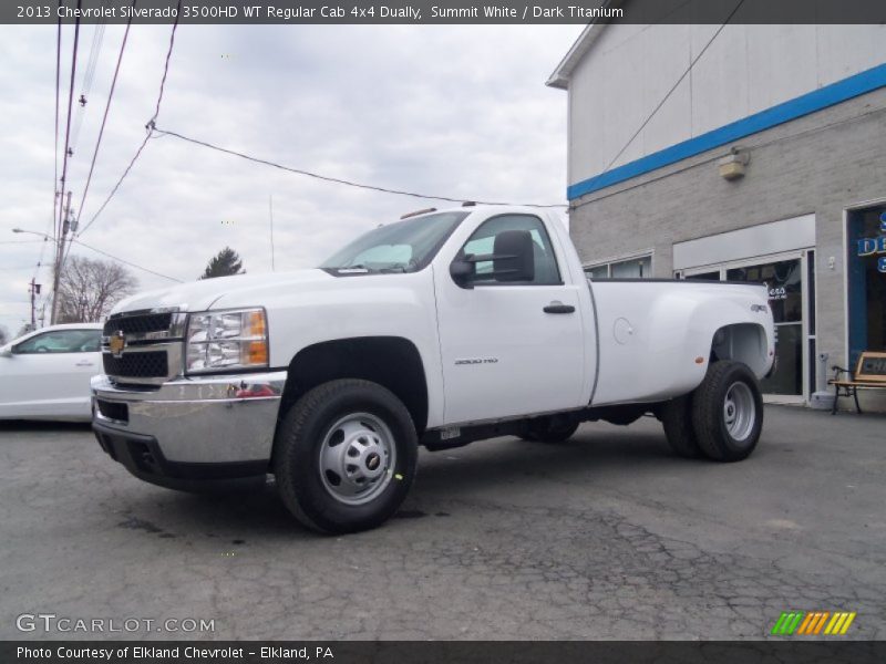 Summit White / Dark Titanium 2013 Chevrolet Silverado 3500HD WT Regular Cab 4x4 Dually