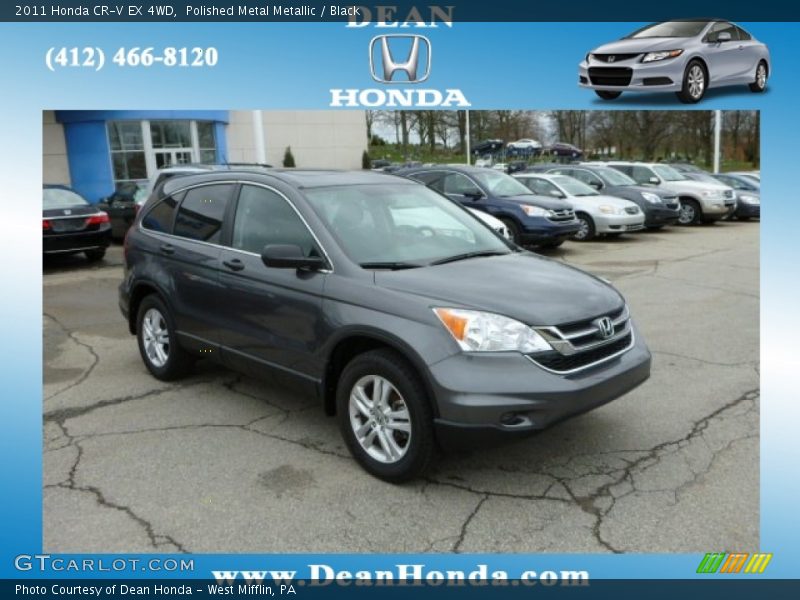 Polished Metal Metallic / Black 2011 Honda CR-V EX 4WD