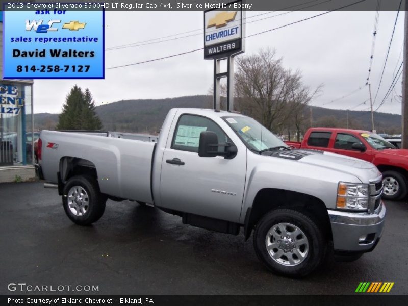 Silver Ice Metallic / Ebony 2013 Chevrolet Silverado 3500HD LT Regular Cab 4x4