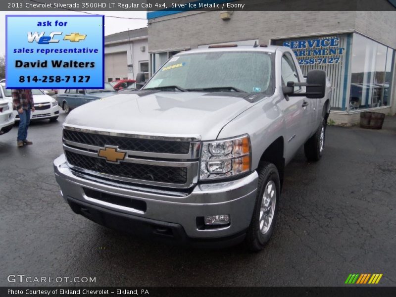 Silver Ice Metallic / Ebony 2013 Chevrolet Silverado 3500HD LT Regular Cab 4x4