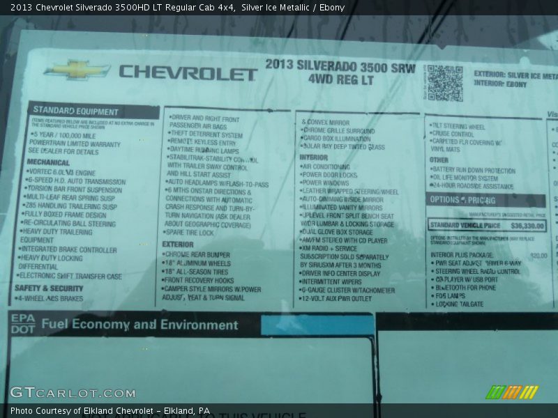 Silver Ice Metallic / Ebony 2013 Chevrolet Silverado 3500HD LT Regular Cab 4x4