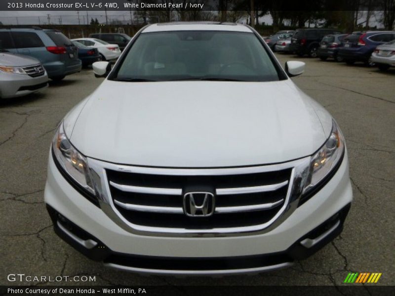 White Diamond Pearl / Ivory 2013 Honda Crosstour EX-L V-6 4WD