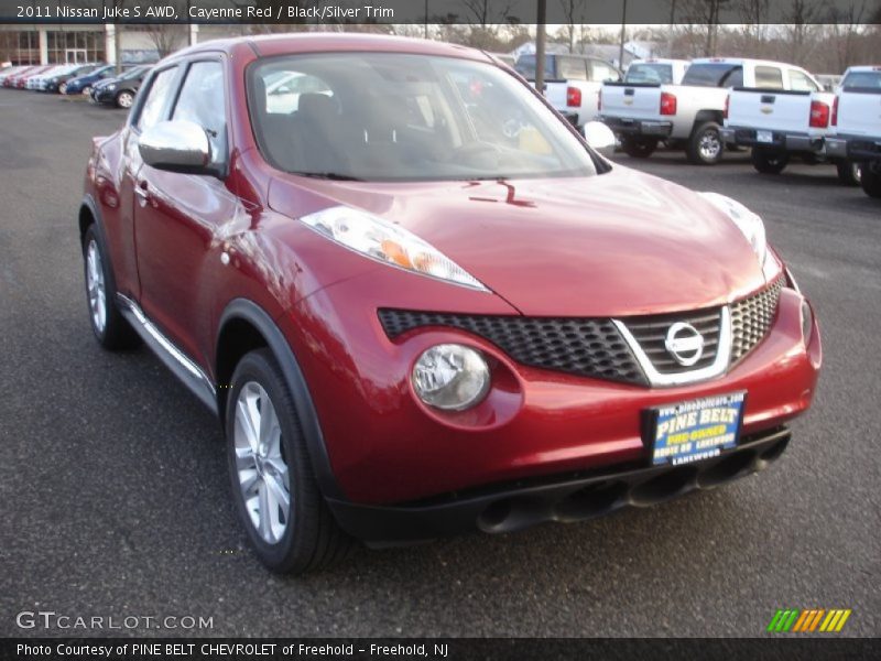 Cayenne Red / Black/Silver Trim 2011 Nissan Juke S AWD