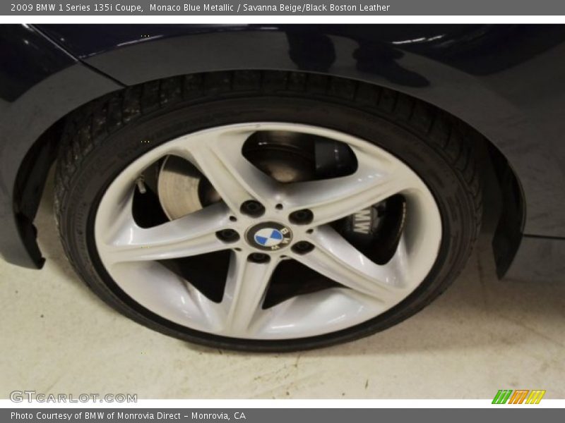 Monaco Blue Metallic / Savanna Beige/Black Boston Leather 2009 BMW 1 Series 135i Coupe