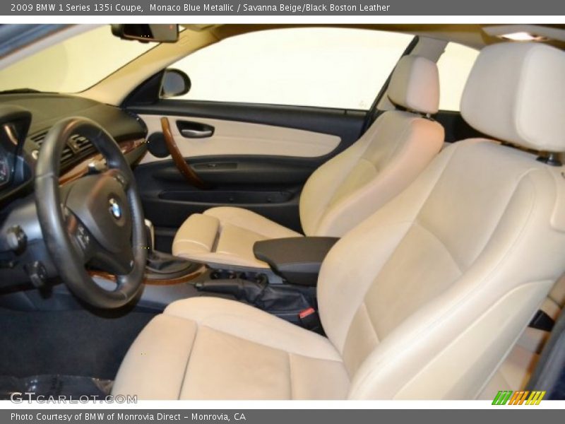 Monaco Blue Metallic / Savanna Beige/Black Boston Leather 2009 BMW 1 Series 135i Coupe