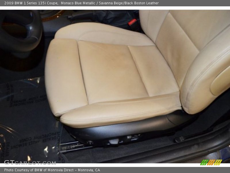 Monaco Blue Metallic / Savanna Beige/Black Boston Leather 2009 BMW 1 Series 135i Coupe