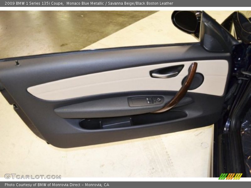 Monaco Blue Metallic / Savanna Beige/Black Boston Leather 2009 BMW 1 Series 135i Coupe
