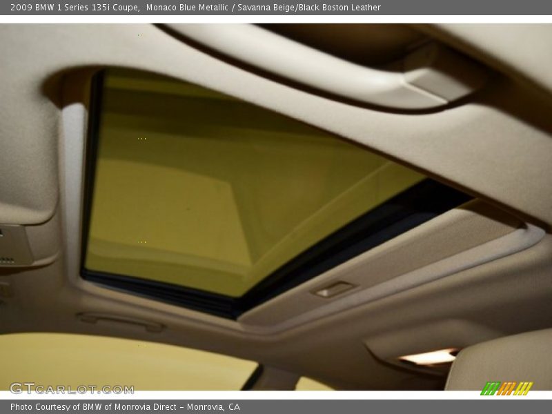 Monaco Blue Metallic / Savanna Beige/Black Boston Leather 2009 BMW 1 Series 135i Coupe