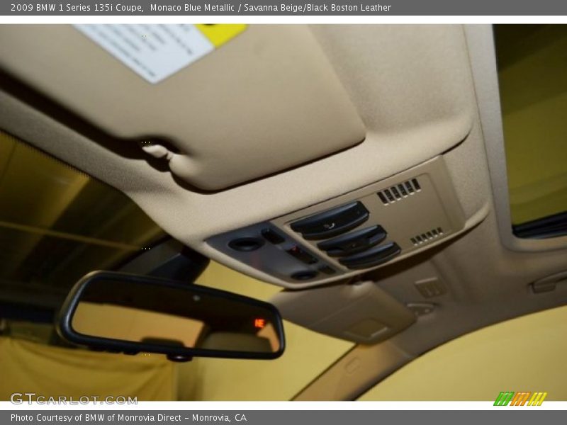 Monaco Blue Metallic / Savanna Beige/Black Boston Leather 2009 BMW 1 Series 135i Coupe