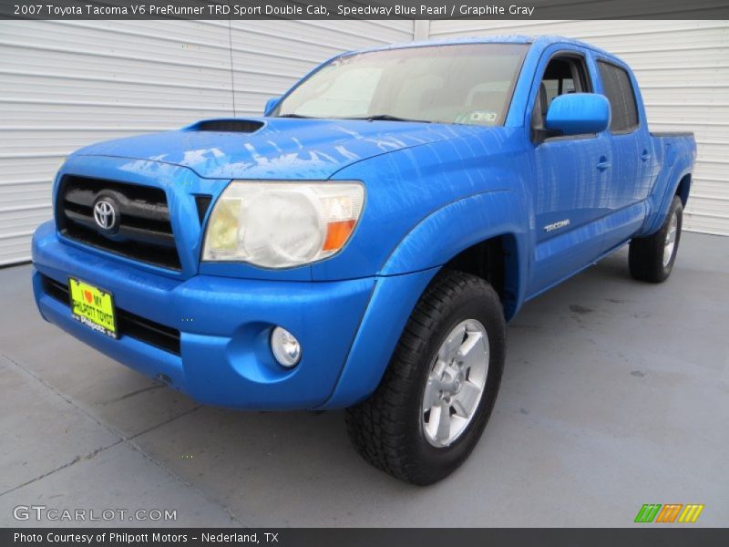 Speedway Blue Pearl / Graphite Gray 2007 Toyota Tacoma V6 PreRunner TRD Sport Double Cab