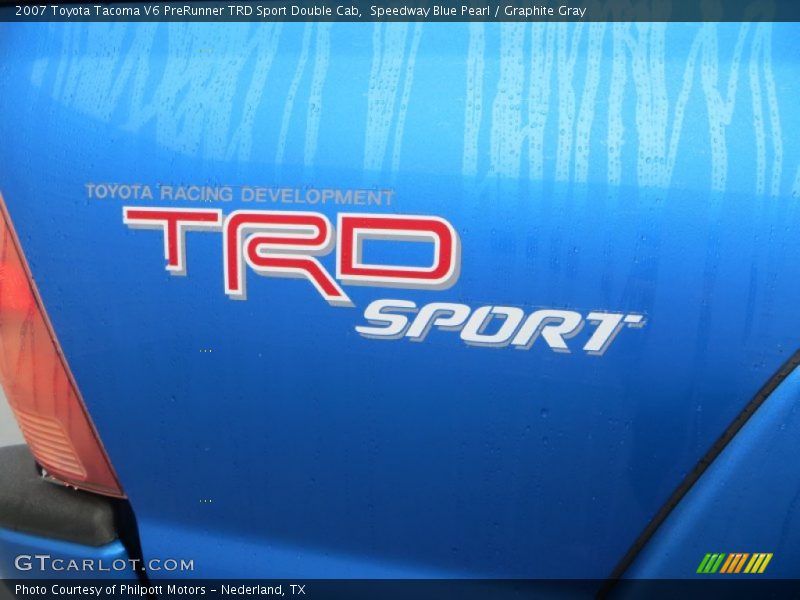 Speedway Blue Pearl / Graphite Gray 2007 Toyota Tacoma V6 PreRunner TRD Sport Double Cab