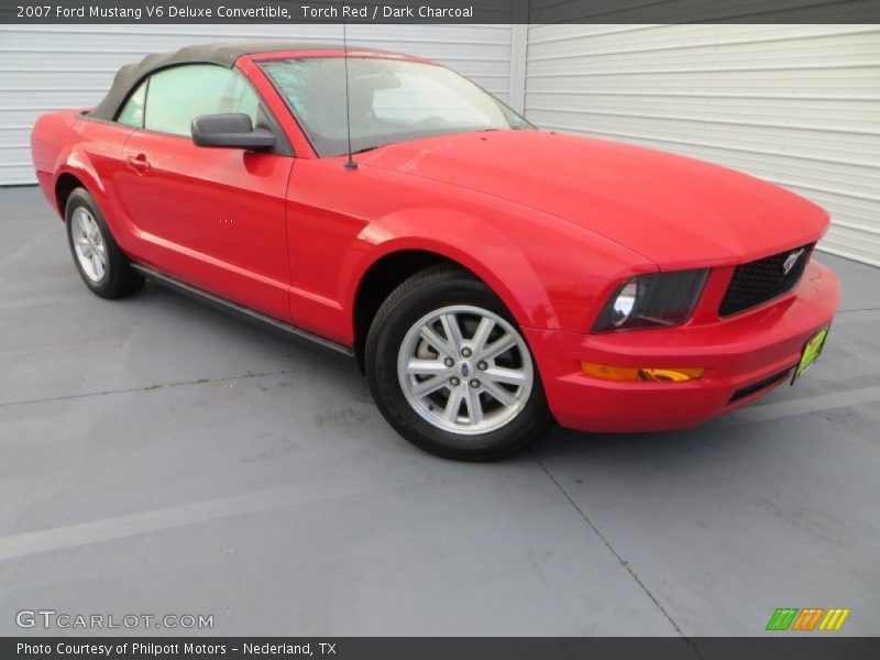 Torch Red / Dark Charcoal 2007 Ford Mustang V6 Deluxe Convertible