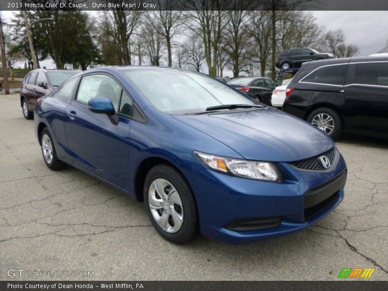 Dyno Blue Pearl / Gray 2013 Honda Civic LX Coupe