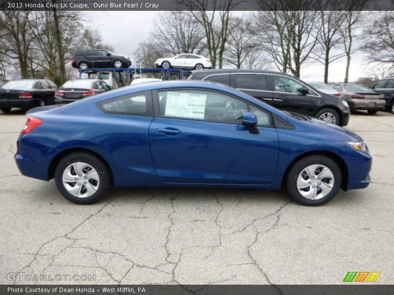 Dyno Blue Pearl / Gray 2013 Honda Civic LX Coupe