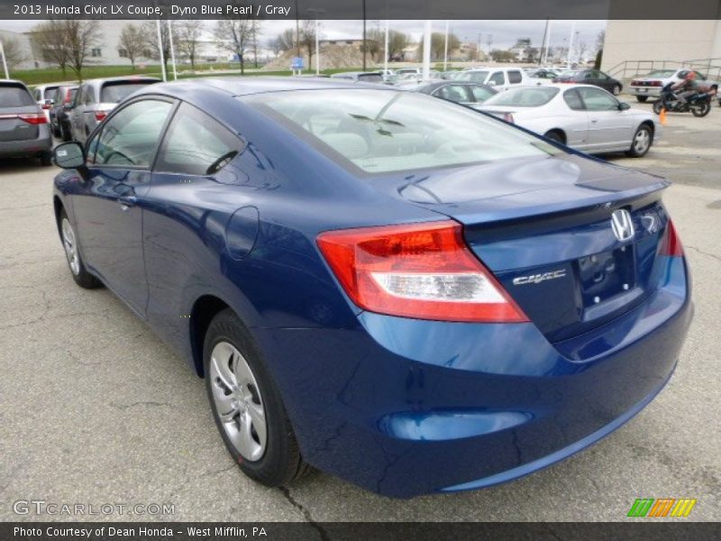 Dyno Blue Pearl / Gray 2013 Honda Civic LX Coupe