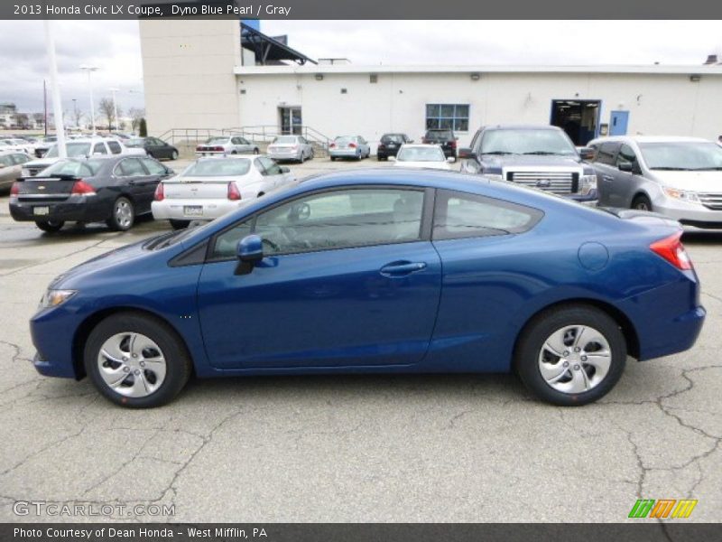 Dyno Blue Pearl / Gray 2013 Honda Civic LX Coupe