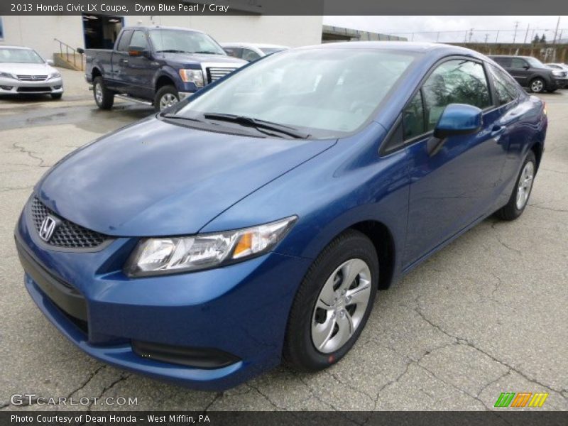 Dyno Blue Pearl / Gray 2013 Honda Civic LX Coupe