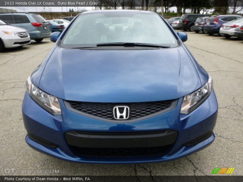 Dyno Blue Pearl / Gray 2013 Honda Civic LX Coupe