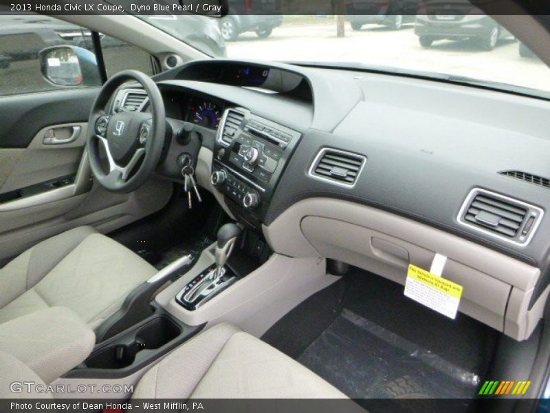 Dyno Blue Pearl / Gray 2013 Honda Civic LX Coupe