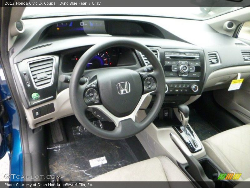 Dyno Blue Pearl / Gray 2013 Honda Civic LX Coupe