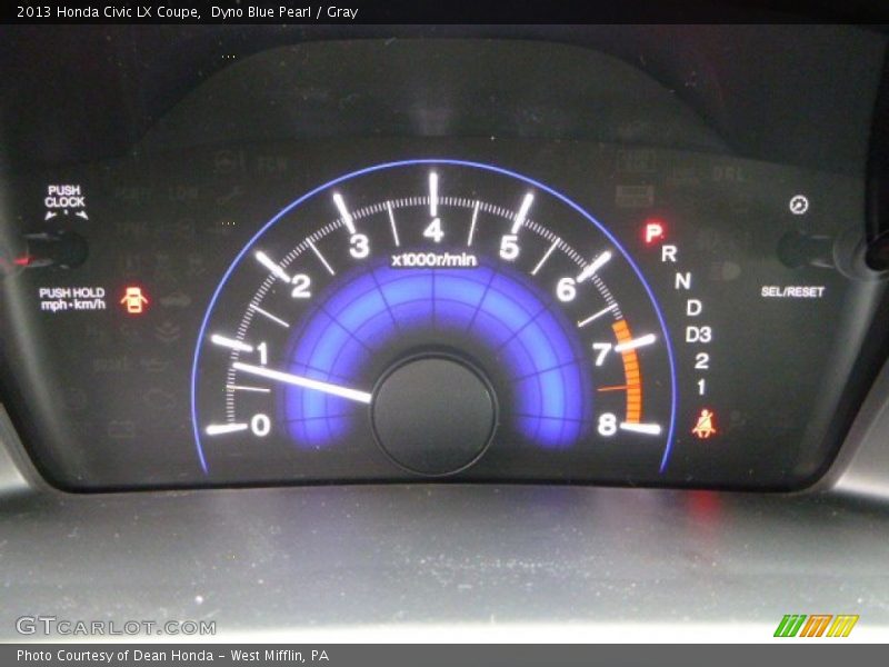 Dyno Blue Pearl / Gray 2013 Honda Civic LX Coupe