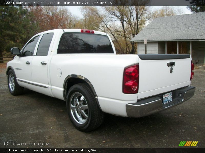 Bright White / Medium Slate Gray 2007 Dodge Ram 1500 ST Quad Cab