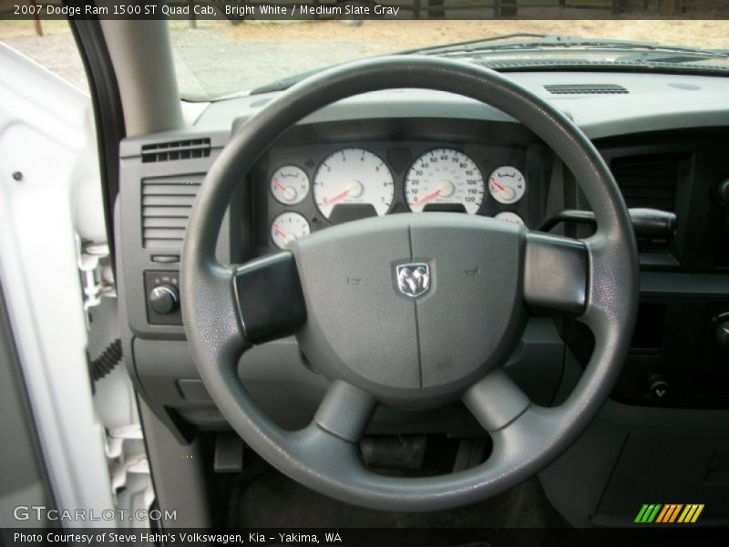 Bright White / Medium Slate Gray 2007 Dodge Ram 1500 ST Quad Cab