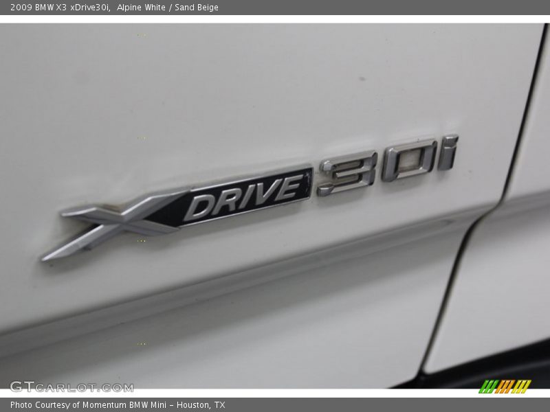 Alpine White / Sand Beige 2009 BMW X3 xDrive30i