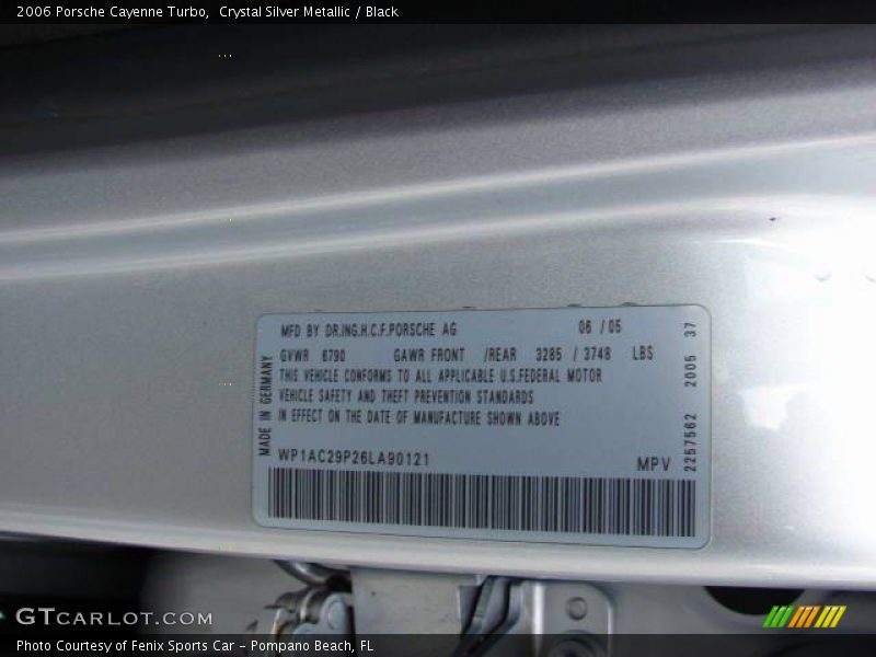 Crystal Silver Metallic / Black 2006 Porsche Cayenne Turbo