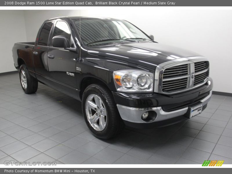 Brilliant Black Crystal Pearl / Medium Slate Gray 2008 Dodge Ram 1500 Lone Star Edition Quad Cab