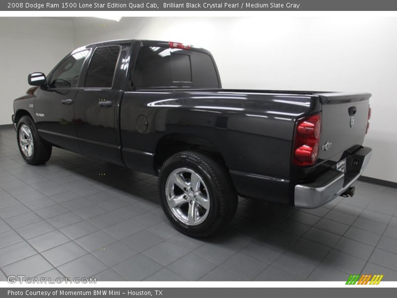 Brilliant Black Crystal Pearl / Medium Slate Gray 2008 Dodge Ram 1500 Lone Star Edition Quad Cab