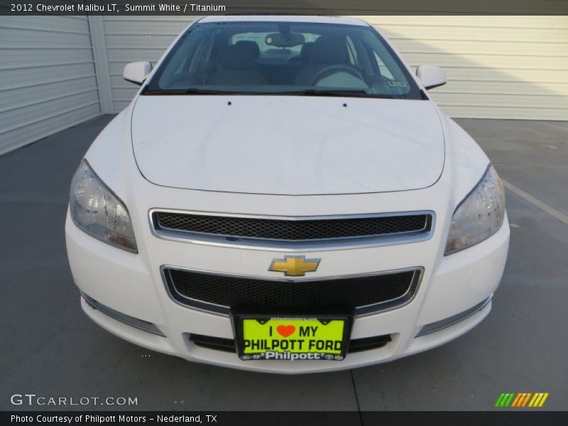 Summit White / Titanium 2012 Chevrolet Malibu LT