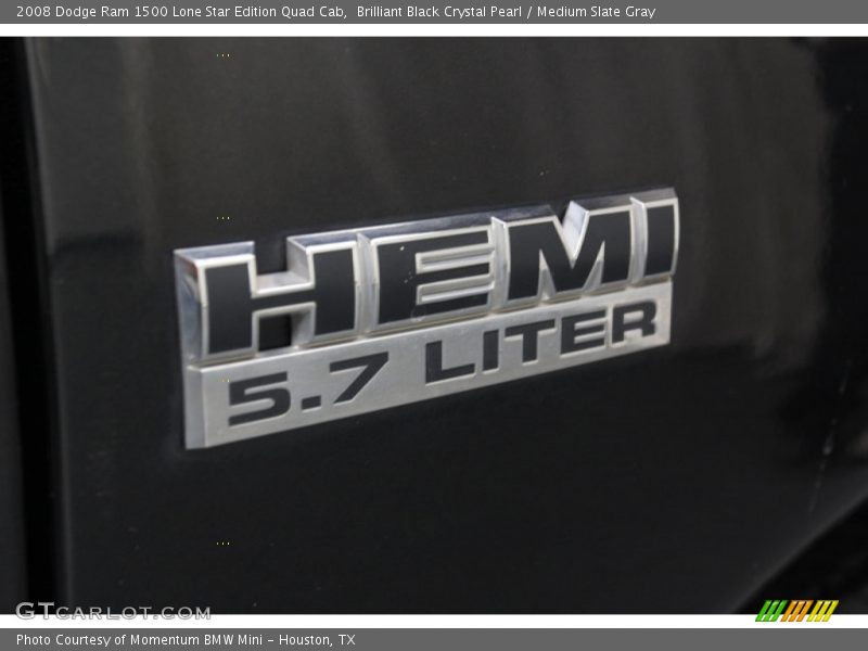 Brilliant Black Crystal Pearl / Medium Slate Gray 2008 Dodge Ram 1500 Lone Star Edition Quad Cab