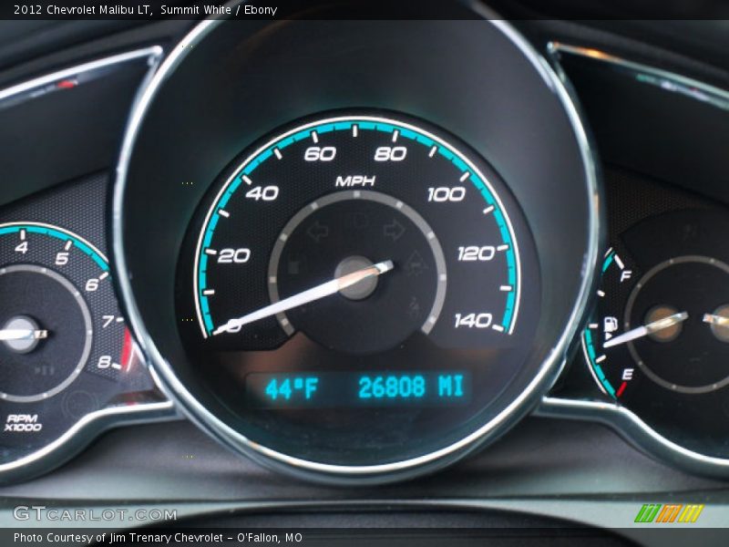 Summit White / Ebony 2012 Chevrolet Malibu LT